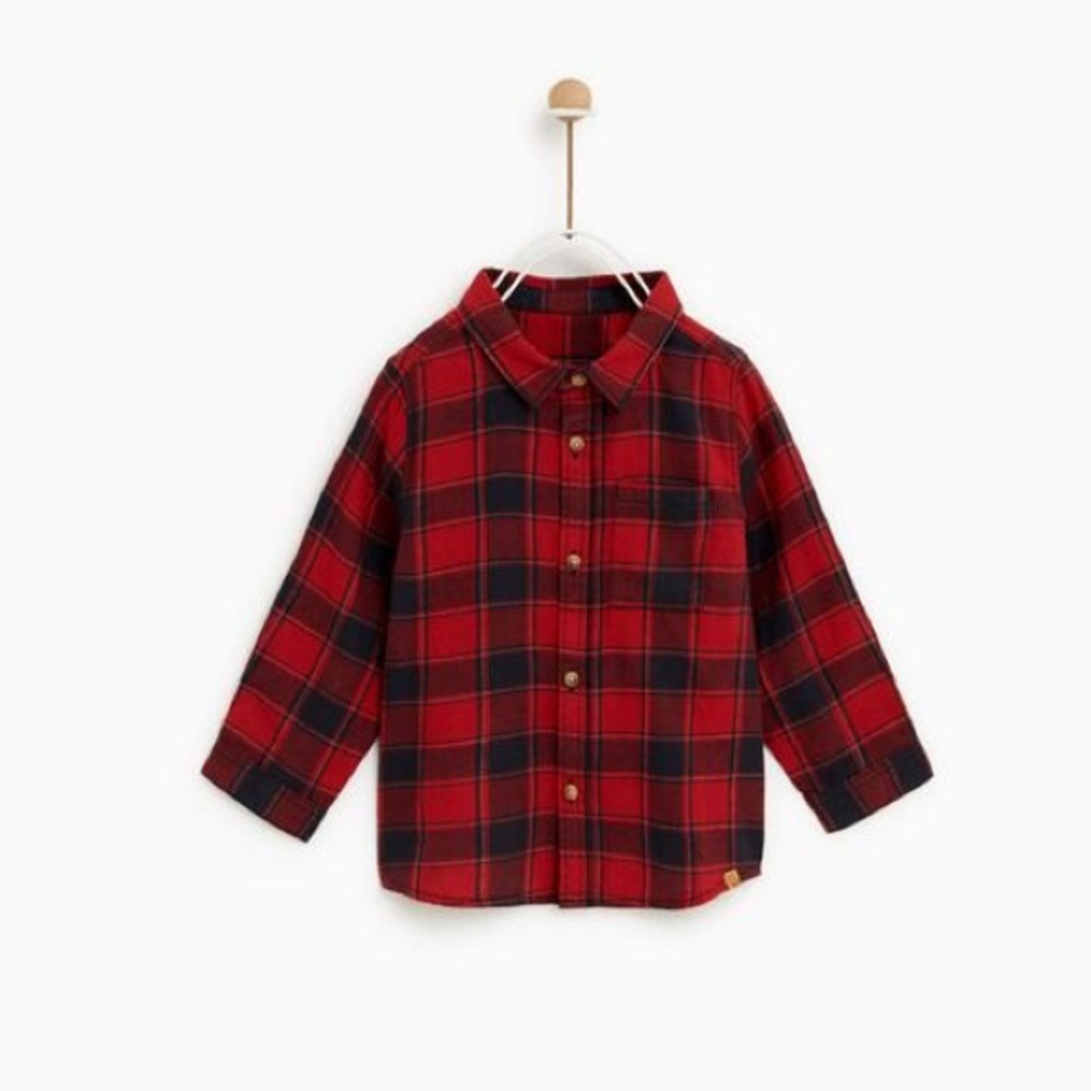 ZARA Kids Plaid Button Down Shirt